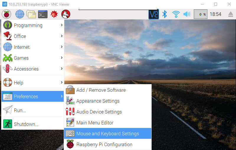 select &ldquo;Preferences&rdquo;/&ldquo;Mouse and Keyboard Settings&rdquo;