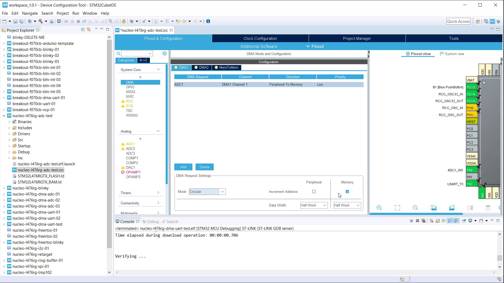 Setting up DMA with ADC in STM32 CubeMX