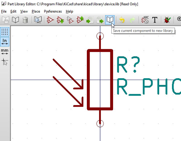 Click on &lsquo;Save current component to new library&rsquo;