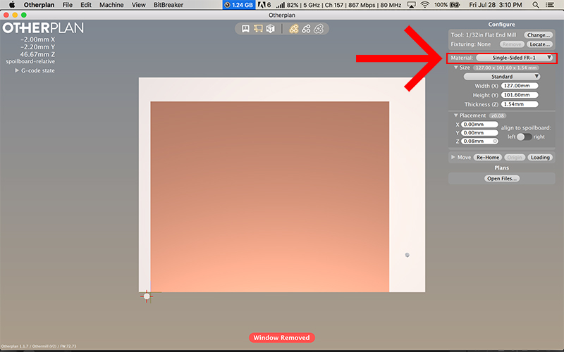Select &ldquo;Single-Sided FR-1&rdquo; as your material type