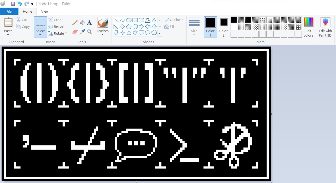 The bitmap in MS Paint