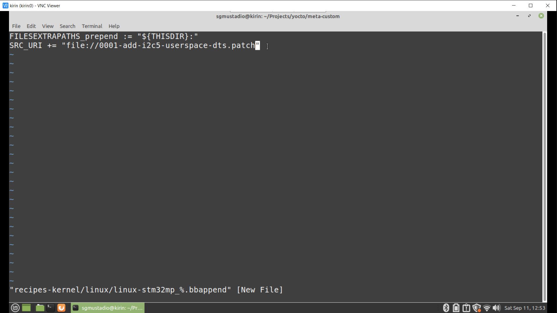 bbappend recipe file to apply diff patch