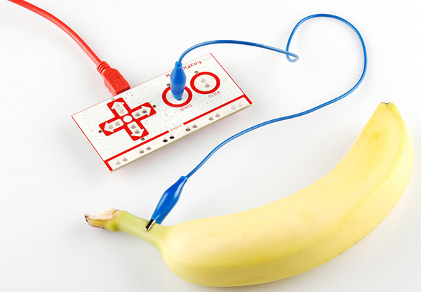 First alligator clip connected to banana