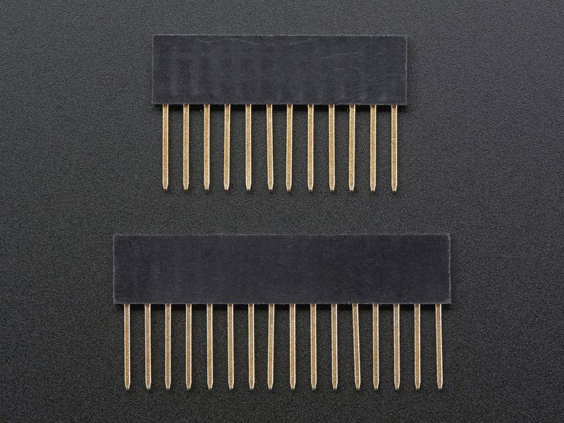 Solder the stacking female headers
