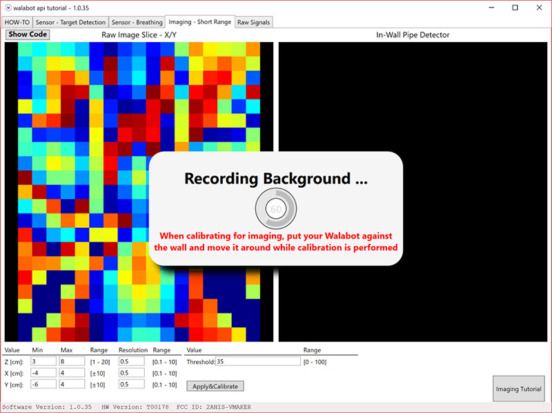 Click on the tab labeled &ldquo;Imaging - Short Range&rdquo;