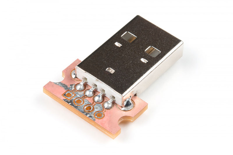 tiny USB type A male connector breakout board